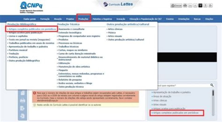 Como entrar em contato com a Plataforma Lattes?
