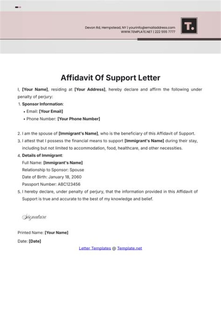 Do you have to sign an affidavit of support?