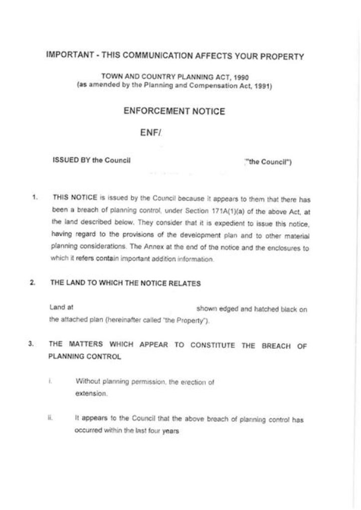Does a planning enforcement notice expire?