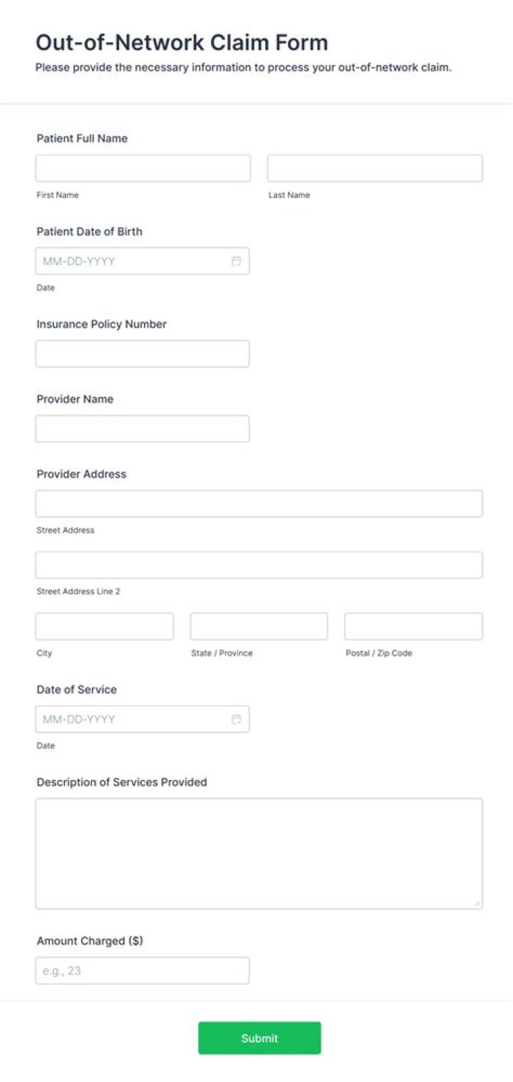 How do I submit an out of network claim on Anthem?