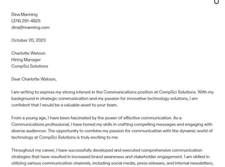 How do you mention communication skills in a cover letter?