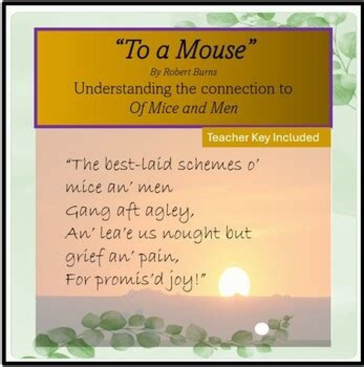How does Of Mice and Men relate to the poem To a Mouse?