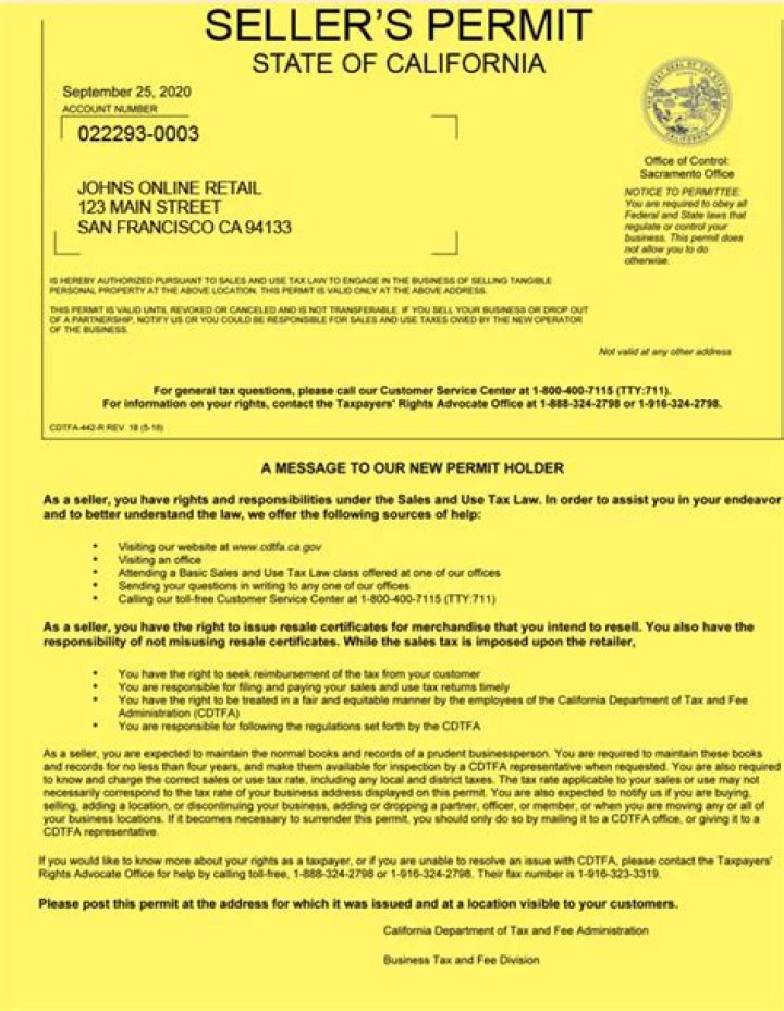 Is a resale license the same as a seller's permit?