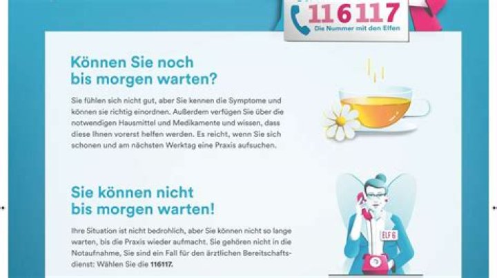 Wann kann ich 116 117 anrufen?