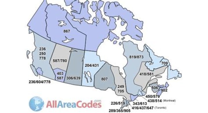 What are the area codes for BC?