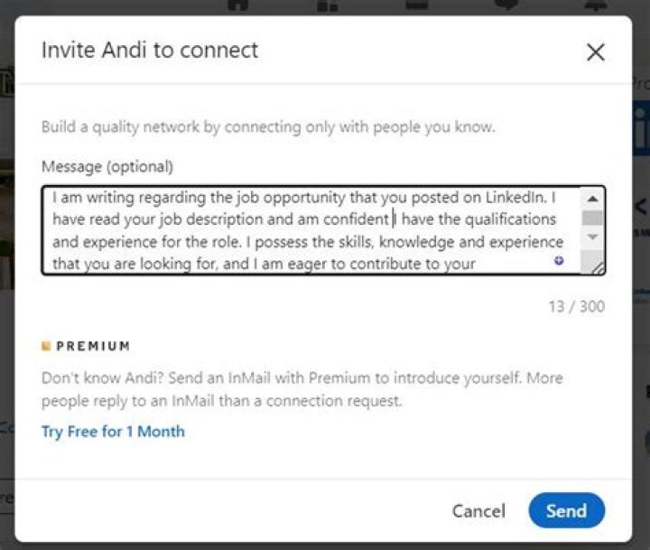 What do you say when connecting with a recruiter on LinkedIn?