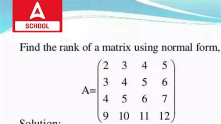What is meant by rank of a matrix?