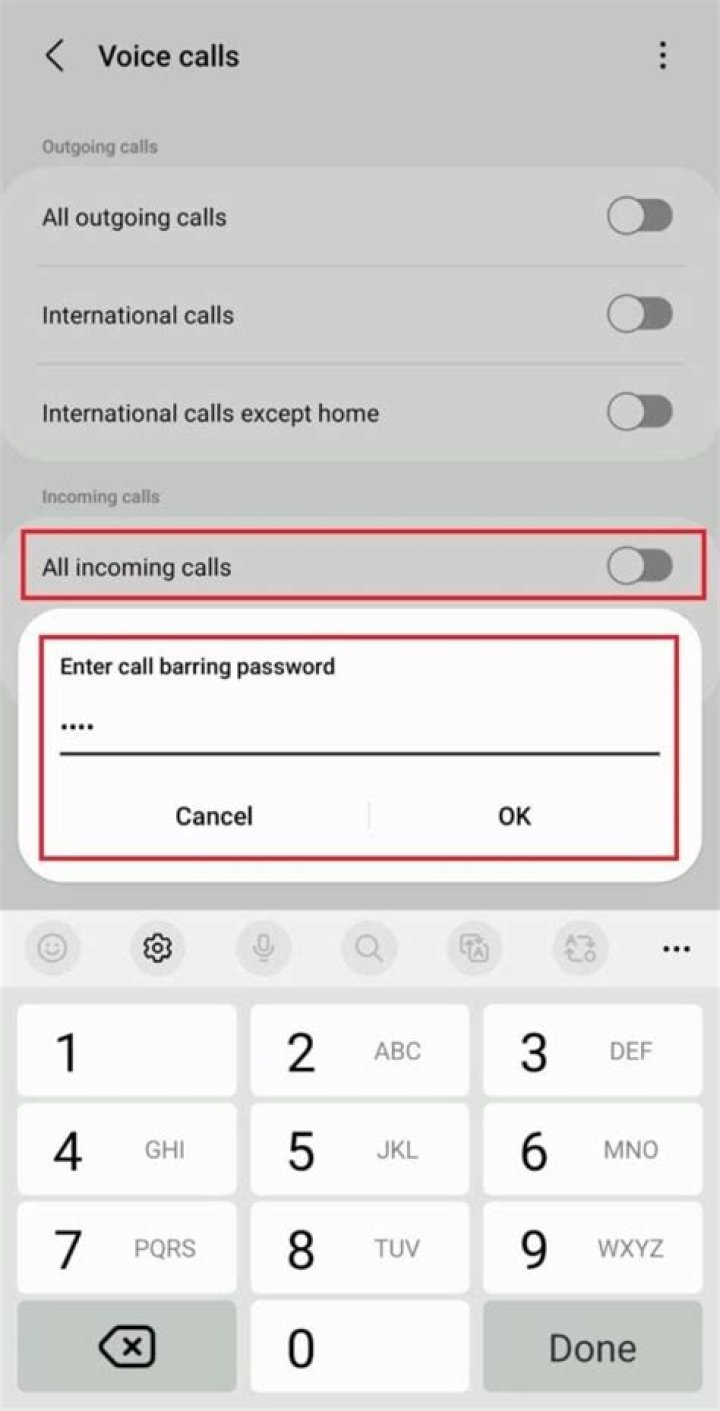What is the password to deactivate call barring?