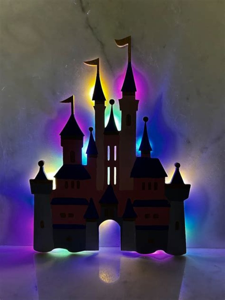 What time does the Disney castle light up?