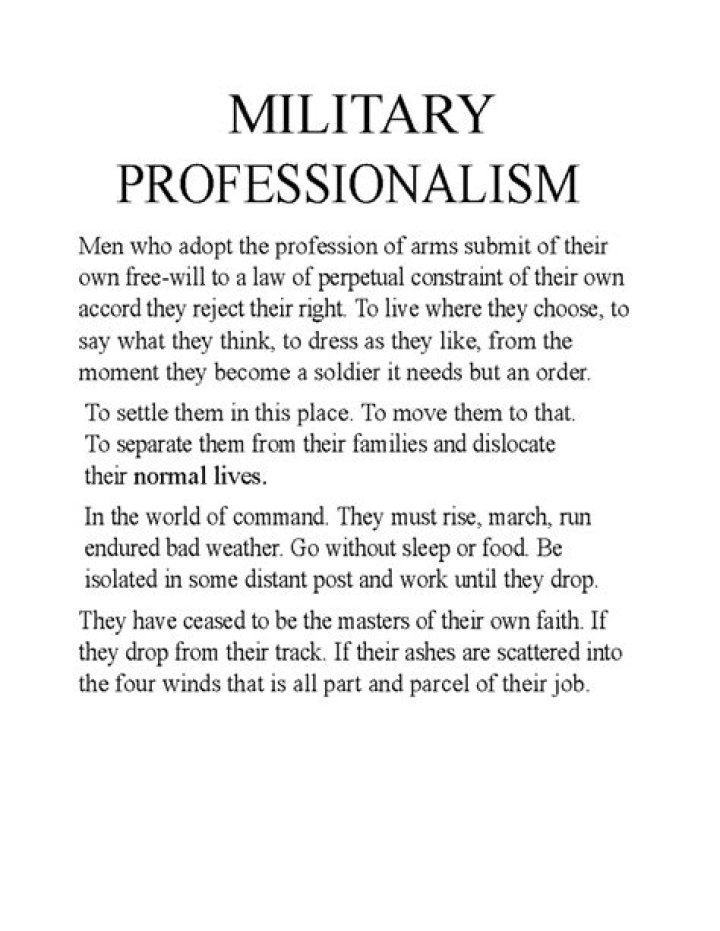 Who composed the military professionalism?