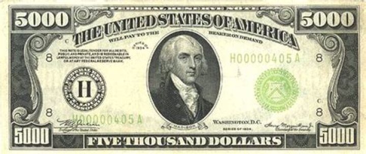 Who was on the 5000 dollar bill?